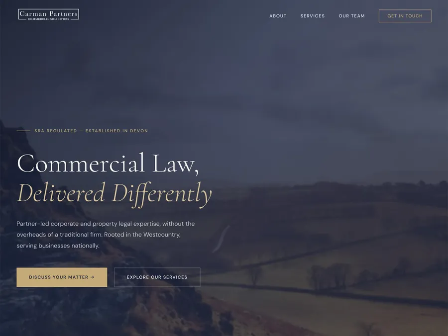 Carman Partners commercial solicitors website