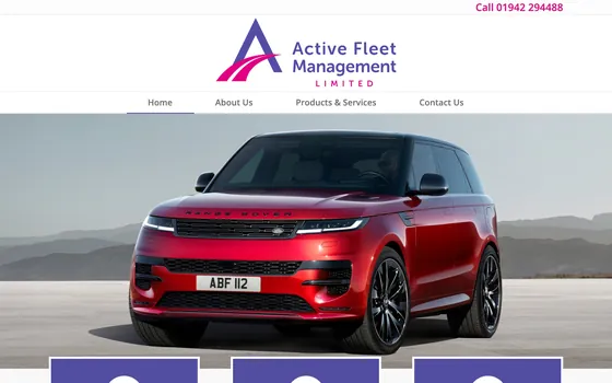 The Active Fleet Management website home page, Total fleet management.