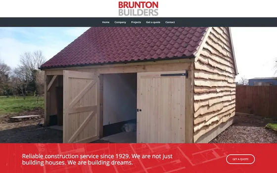 The Brunton Builders website home page, Building contractors, Norwich.