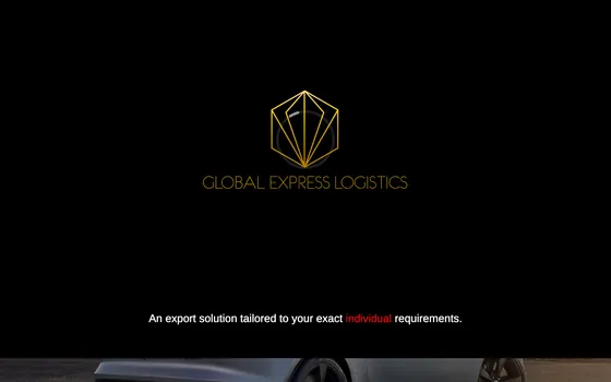 The Global Express Logistics website home page, Logistics & freight.