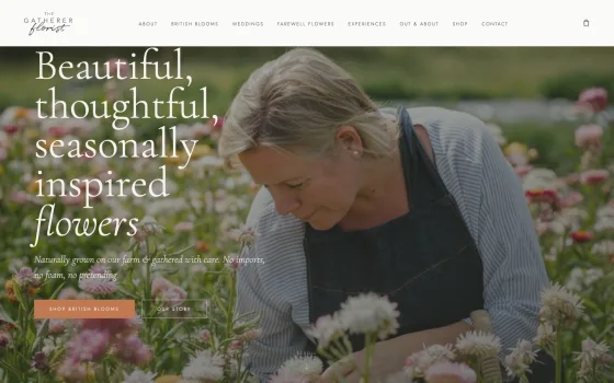 The The Gatherer Florist website, built by CREATE