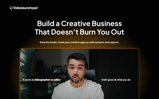 The Video Launch Pad website home page, Video course, Dubai.