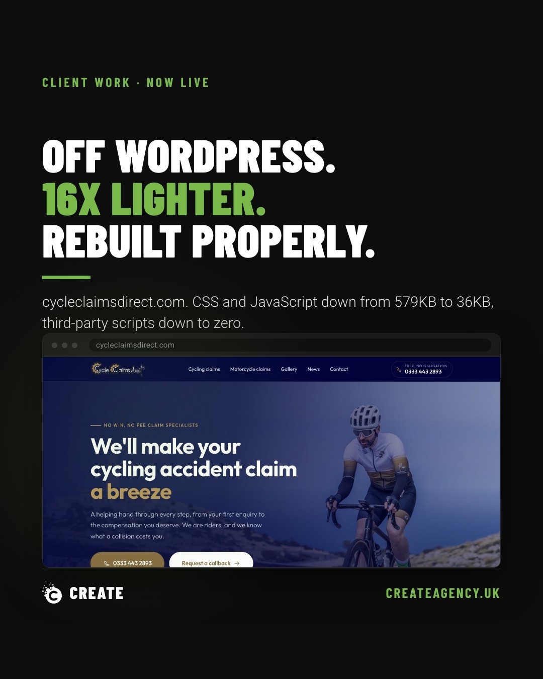 Cycle Claims Direct: Rebuilding a Legal Site Properly