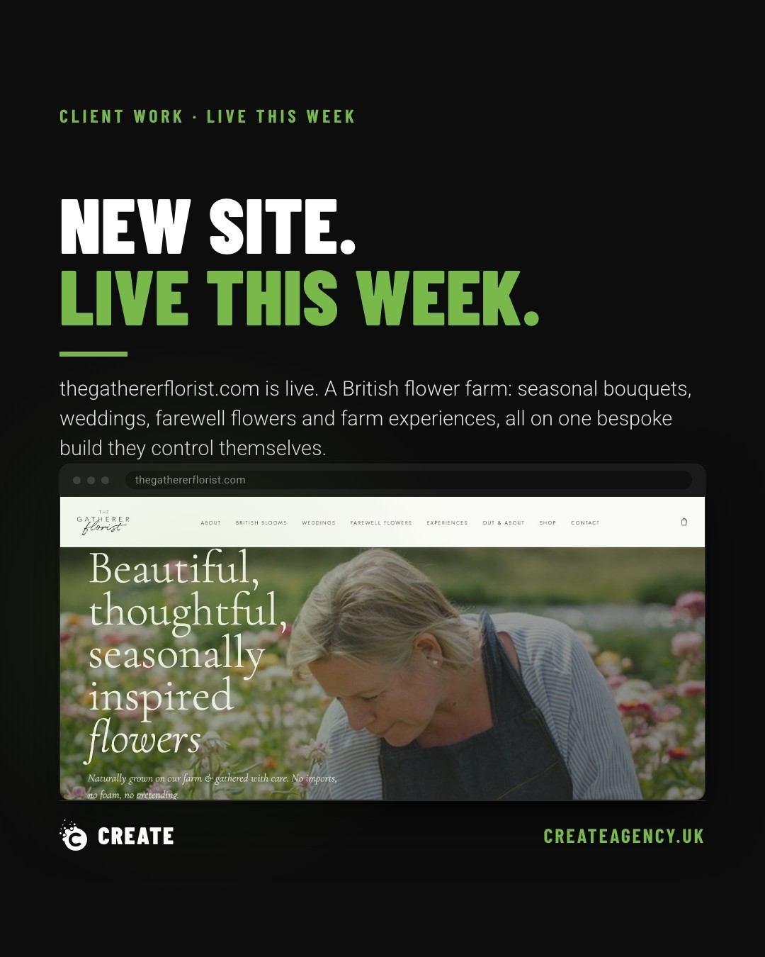 The Gatherer Florist: A Bespoke Site Built for a Flower Farm